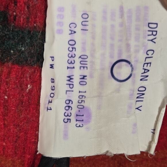 Vintage Woolrich Men's Large Red Aztec Southwestern Hooded Wool Chore Coat - Picture 9 of 11